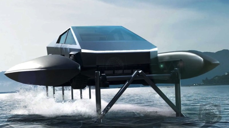 Aftermarket Transforms The Cybertruck Into A Catamaran Hydrofoil